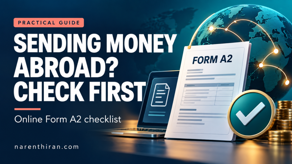 Online Form A2 and document checklist for preparing an overseas payment.